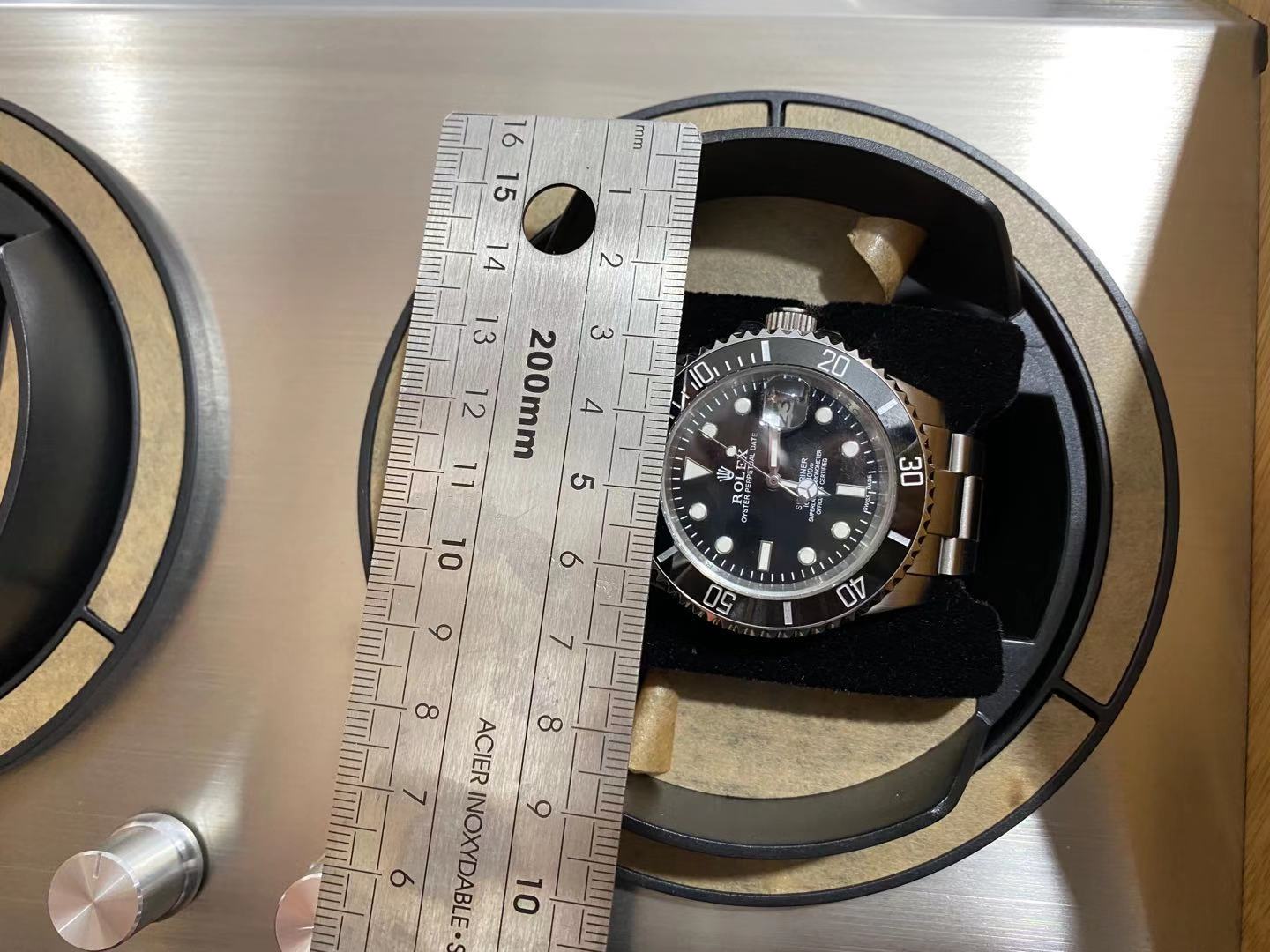 Watch Winder Double | for Big to Super Big Automatic Watches up to Case 50mm Diameter, Bamboo Handcraft Super Quiet by Watch Winder Smith®