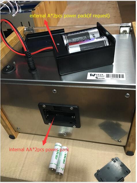 External Batteries Compartment for Watch Winder | Use A *2 pieces for Longer Battery Lifetime, Not Includes Battery