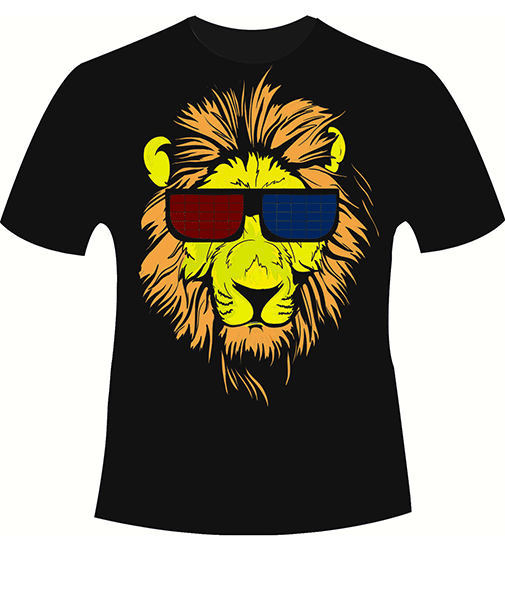 LED T Shirt Sound Activated Glow Shirts Light up Equalizer Clothes for Party(Lion)